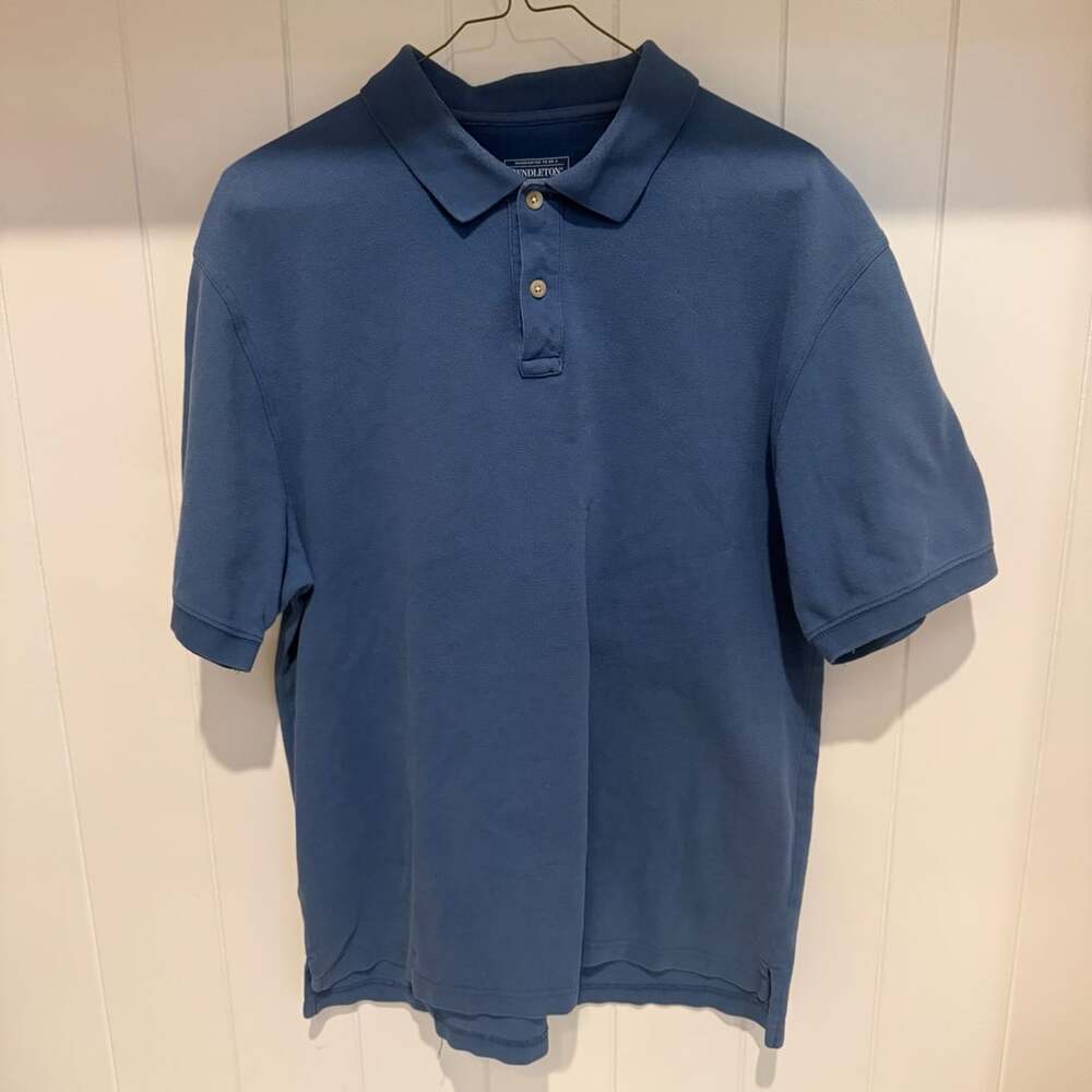 Pendleton Men's Blue 100% Cotton Pique Short Sleeve Polo Shirt